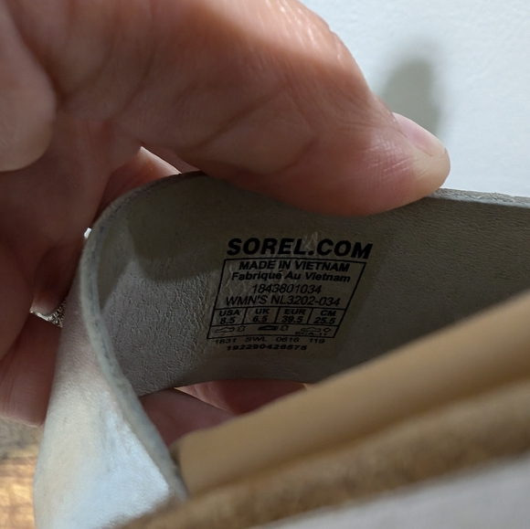 Sorel Ella II Sandal Women's Leather Stretch Silver Ankle Strap NL3202-034 Sz8.5 - Picture 10 of 10